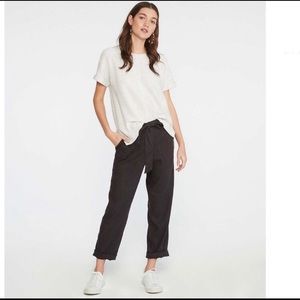 LOFT Lou & Grey Tie Waist Linen Pants Dark Grey